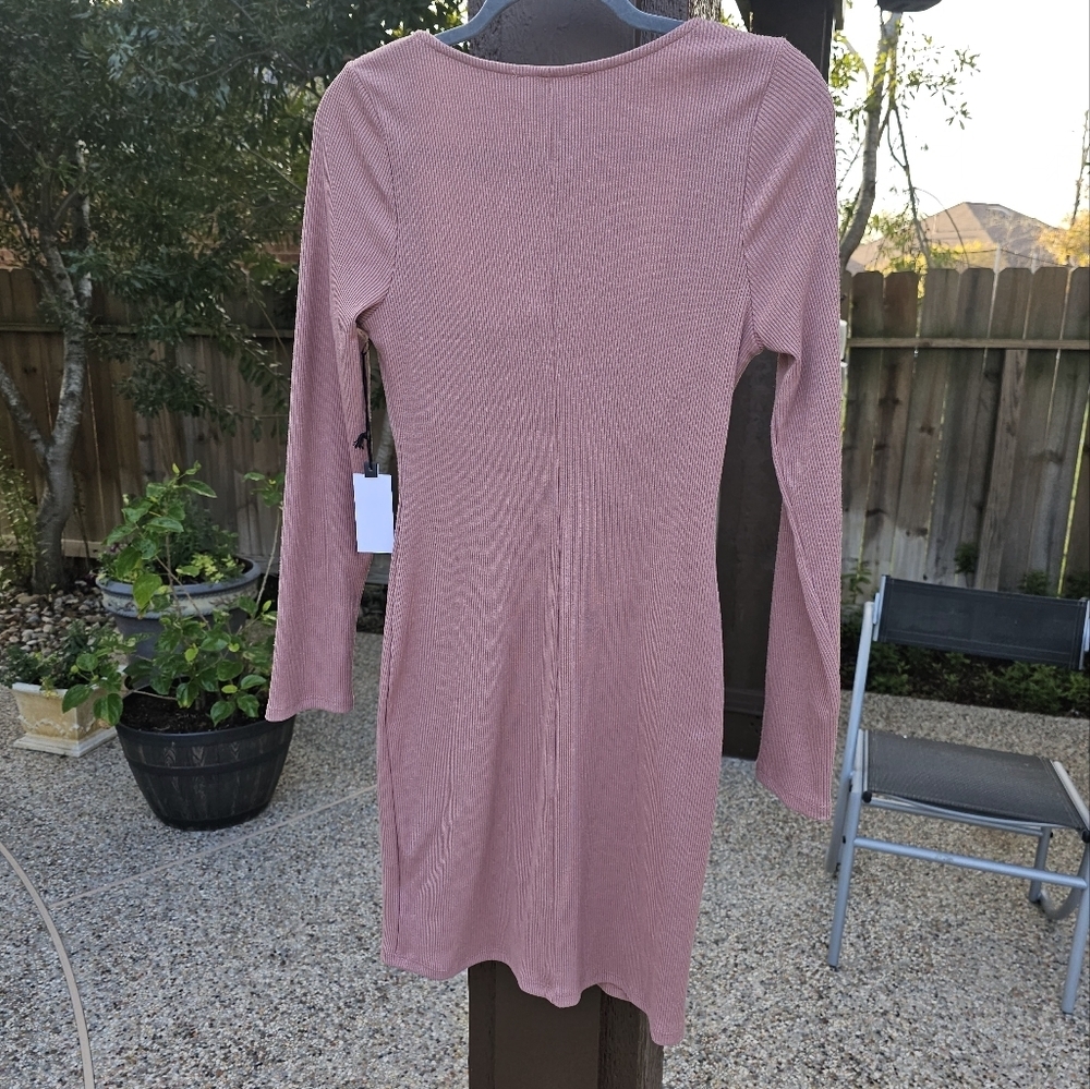 Nwt ASTR the label nude blush  Ribbed bra corset dress L - Picture 8 of 14